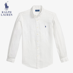 Klassisches Langarm-Leinenhemd Polo RL Ascona mit Button-Down-Kragen
