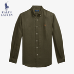 Klassisches Langarm-Leinenhemd Polo RL Ascona mit Button-Down-Kragen