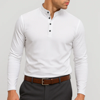 Lund Premium Comfort-Henley mit Stehkragen und Stretch-Anteil