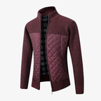Graz Hybrid-Strickjacke mit Rautensteppung und Flanellfutter