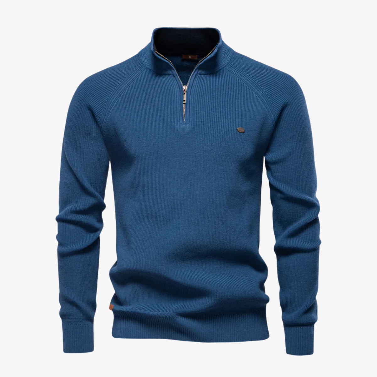 Hallen Struktur-Strickjacke mit Reißverschluss und Stehkragen