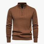 Zermatt Herren-Feinstrickpullover mit Stehkragen und Reißverschluss