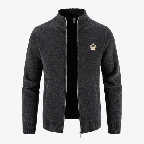 Graz Exklusive Strickjacke mit Kronen-Emblem und Reißverschluss