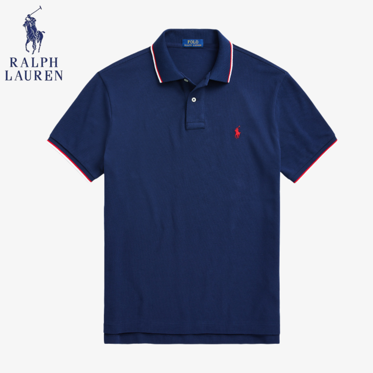 Classic RL Geneva Piqué Polo Shirt with Contrast Stripes