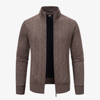 Innsbruck Strickjacke mit geometrischem Relief-Muster und Stehkragen