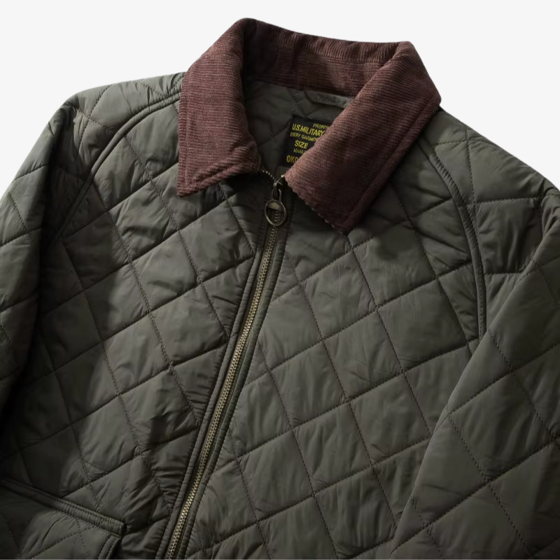 Elias Heritage Quiltjacke mit Cord-Kragen