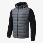 Graz Hybrid-Steppjacke mit Kapuze und Fleece-Ärmeln