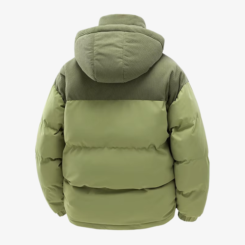 Graz Hybrid-Cord-Pufferjacke mit Kapuze