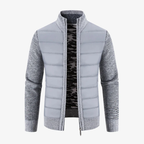 Vaduz Premium Strickjacke mit Struktur-Relief und Stehkragen