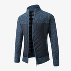 Graz Hybrid-Strickjacke mit Rautensteppung und Flanellfutter