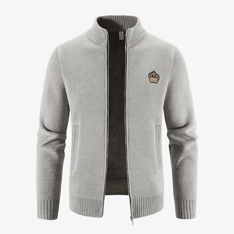 Graz Exklusive Strickjacke mit Kronen-Emblem und Reißverschluss