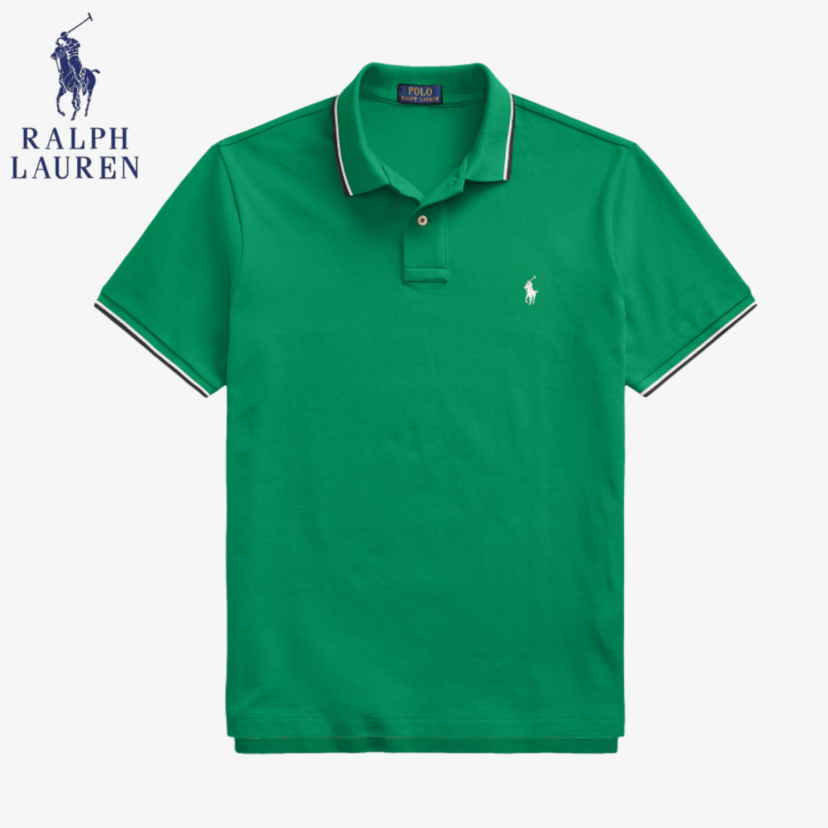Classic RL Geneva Piqué Polo Shirt with Contrast Stripes