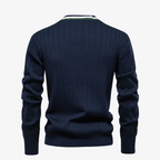 Baden Slim-Fit Strickjacke mit V-Ausschnitt und Kontraststreifen