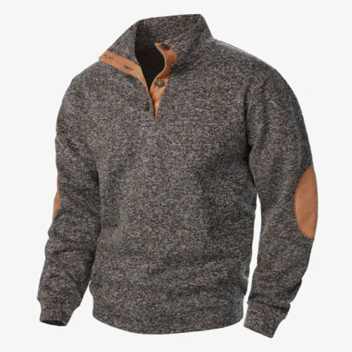 Tirol Outdoor-Pullover mit Knöpfen und Ellbogen-Patches