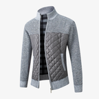 Graz Hybrid-Strickjacke mit Rautensteppung und Flanellfutter