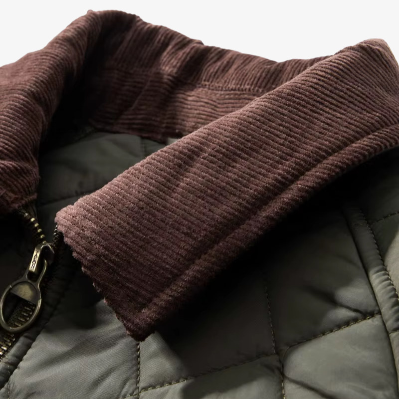 Elias Heritage Quiltjacke mit Cord-Kragen