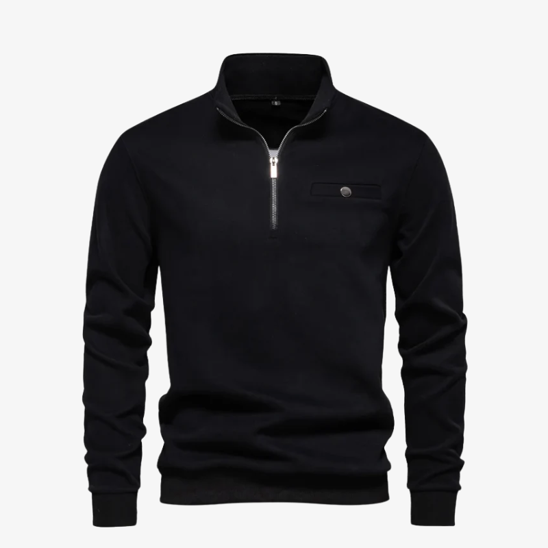 Mainz Quarter-Zip Sweatshirt mit Stehkragen und Brusttasche