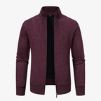Innsbruck Strickjacke mit geometrischem Relief-Muster und Stehkragen
