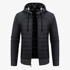 Lars Hybrid-Strickjacke mit Thermo-Steppung und Karo-Futter