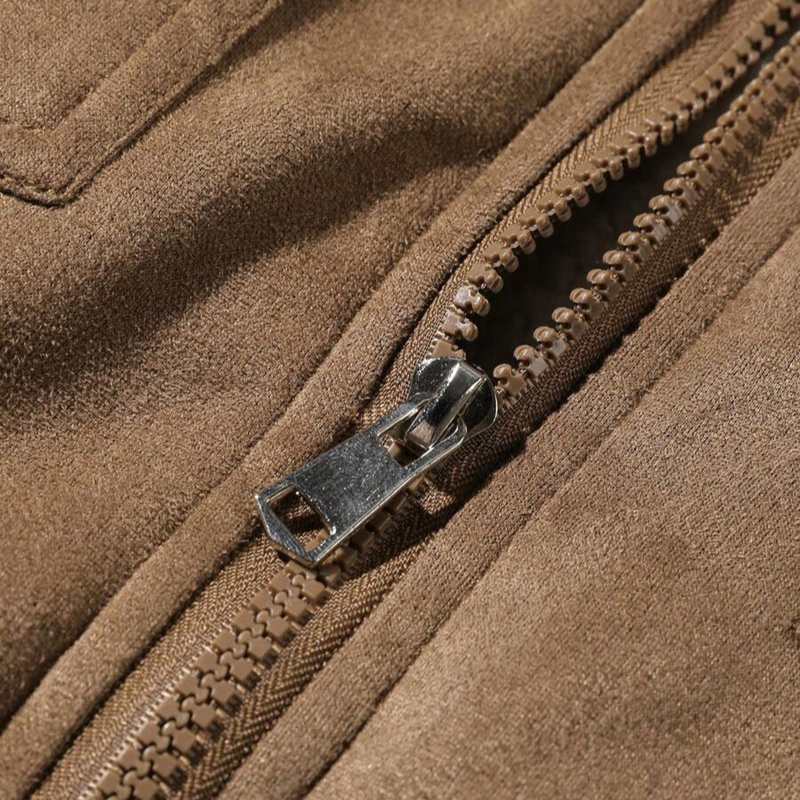 Graz Winterjacke aus Wildleder-Optik mit Lammfell-Imitat-Futter