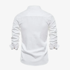 Lars Urban-Linen Hemd com Stehkragen und Leinen-Struktur