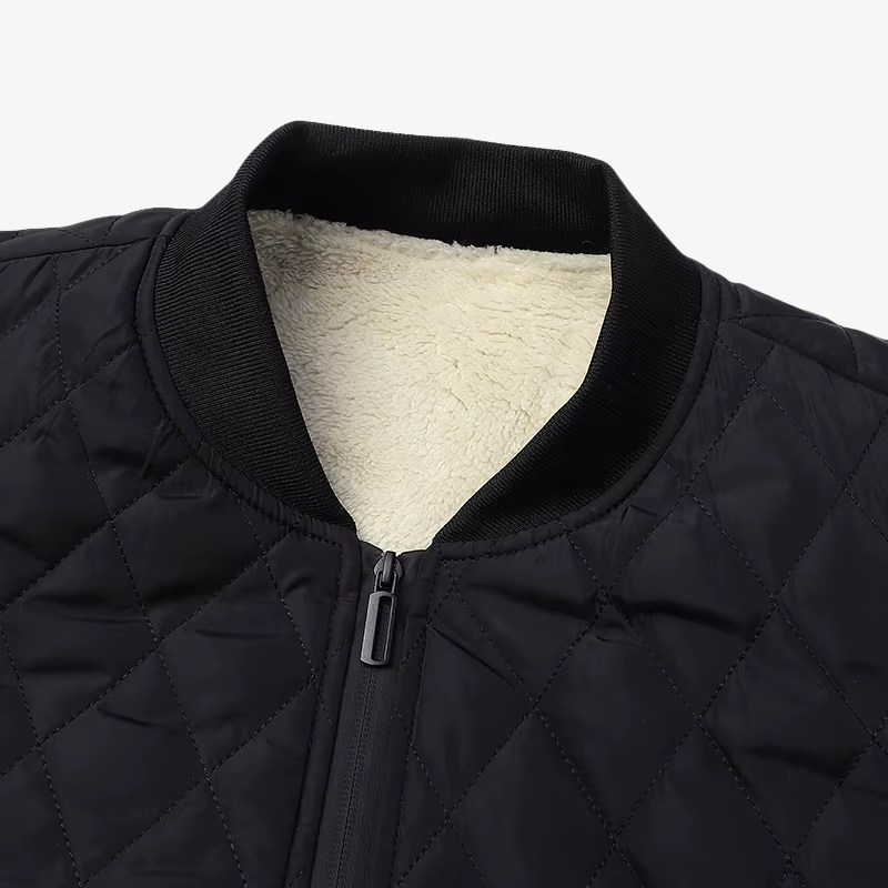 Graz Hybrid-Pufferjacke mit Rautensteppung und Karo-Futter