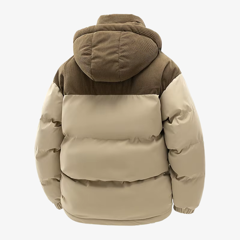 Graz Hybrid-Cord-Pufferjacke mit Kapuze