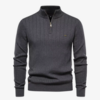 Zermatt Herren-Feinstrickpullover mit Stehkragen und Reißverschluss