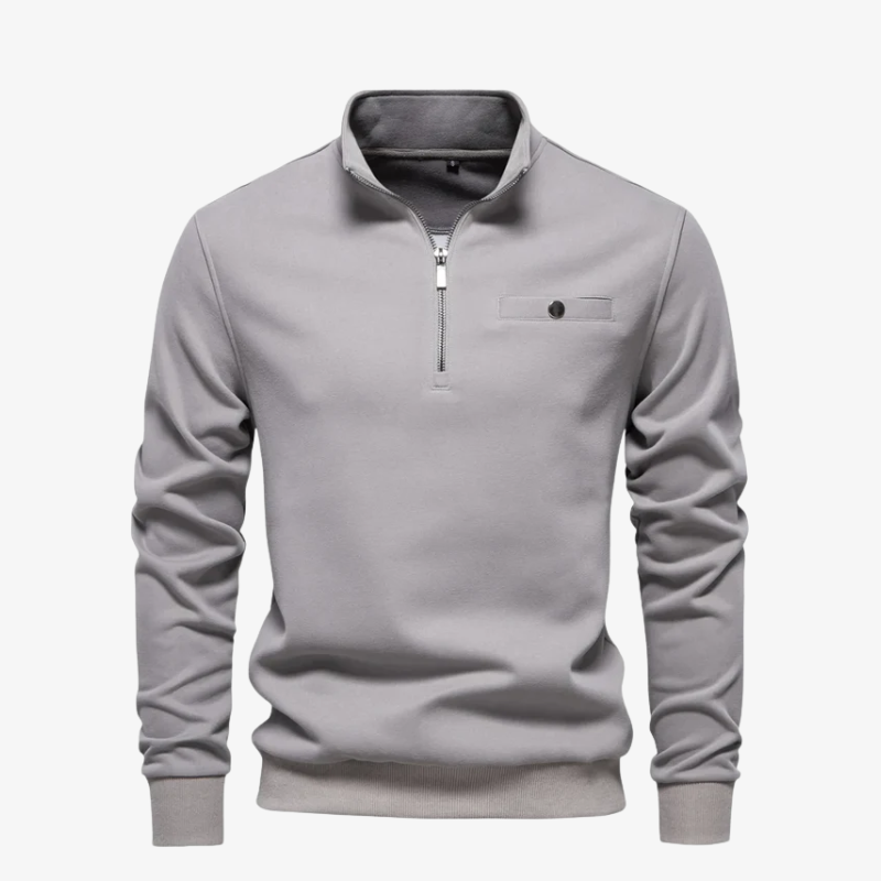 Mainz Quarter-Zip Sweatshirt mit Stehkragen und Brusttasche