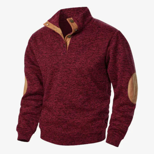 Tirol Outdoor-Pullover mit Knöpfen und Ellbogen-Patches