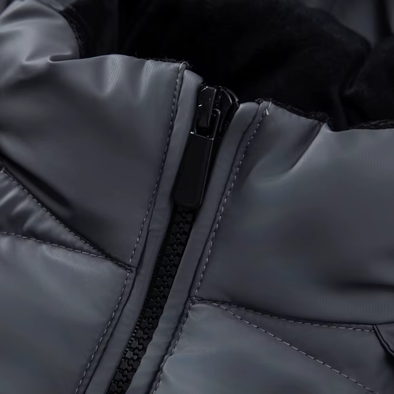 Graz Hybrid-Steppjacke mit Kapuze und Fleece-Ärmeln