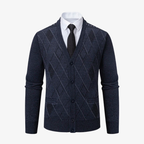 Salzburg Klassischer Cardigan mit Argyle-Muster und V-Ausschnitt