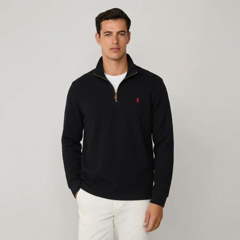 Polo RL Innsbruck Elegant Fine-Knit Half-Zip Sweater