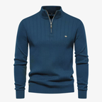 Zermatt Herren-Feinstrickpullover mit Stehkragen und Reißverschluss