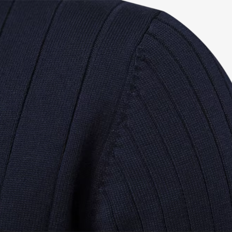 Zermatt Herren-Feinstrickpullover mit Stehkragen und Reißverschluss