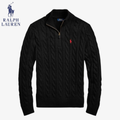Zopfmuster-Wollpullover Polo RL St. Moritz mit Half-Zip