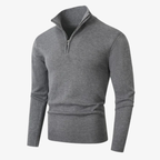 Nordic Slim-Fit Troyer Pullover mit Stehkragen und Reißverschluss