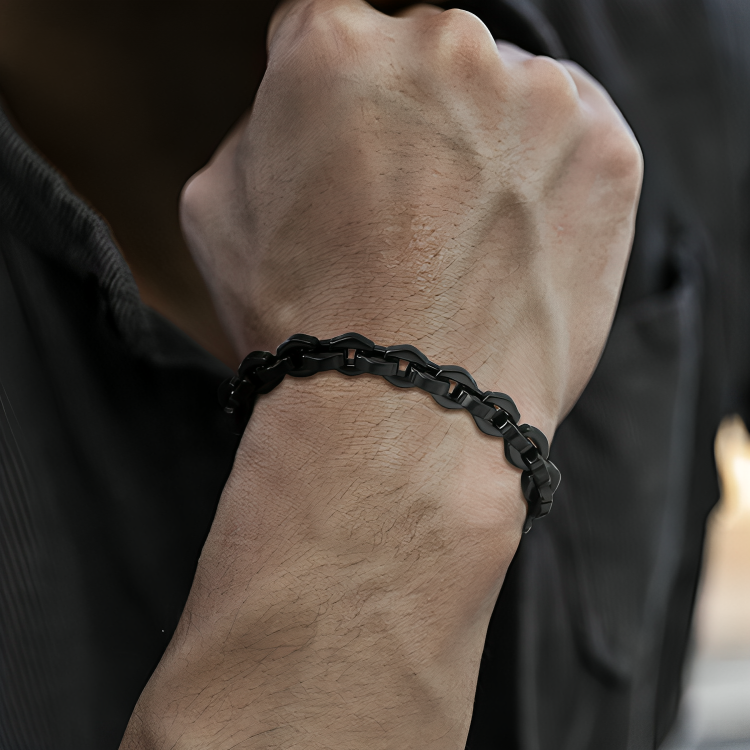 Pulseira Masculina George de Aço Preto