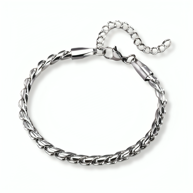 Pulseira Masculina Mateo de Aço Prata