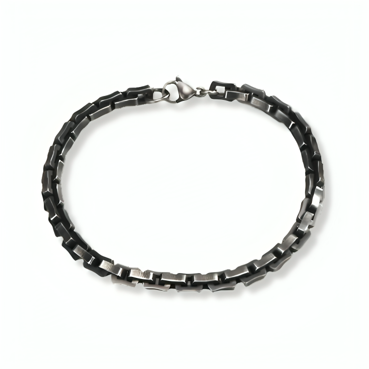 Pulseira Masculina Vortex de Aço Preto