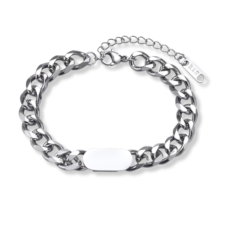 Pulseira Masculina Wild de Aço Prata