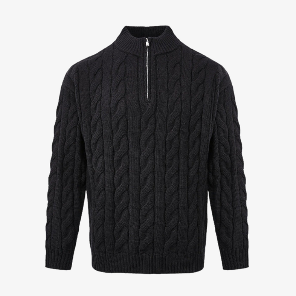 St. Moritz Troyer-Pullover aus Zopfstrick mit Reißverschluss