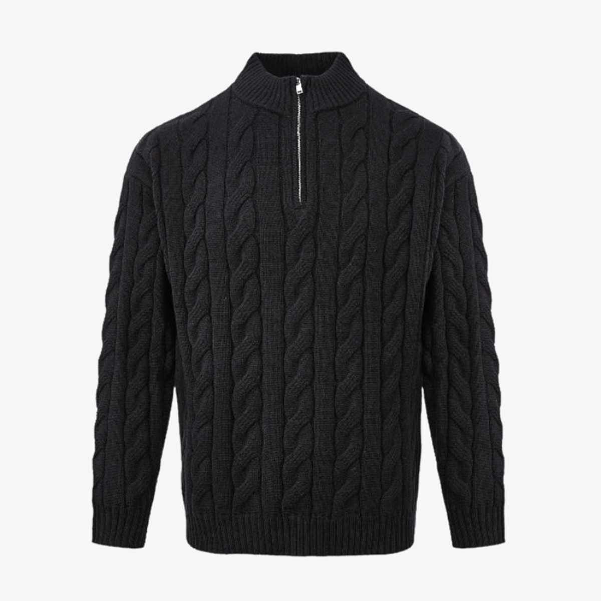 St. Moritz Troyer-Pullover aus Zopfstrick mit Reißverschluss