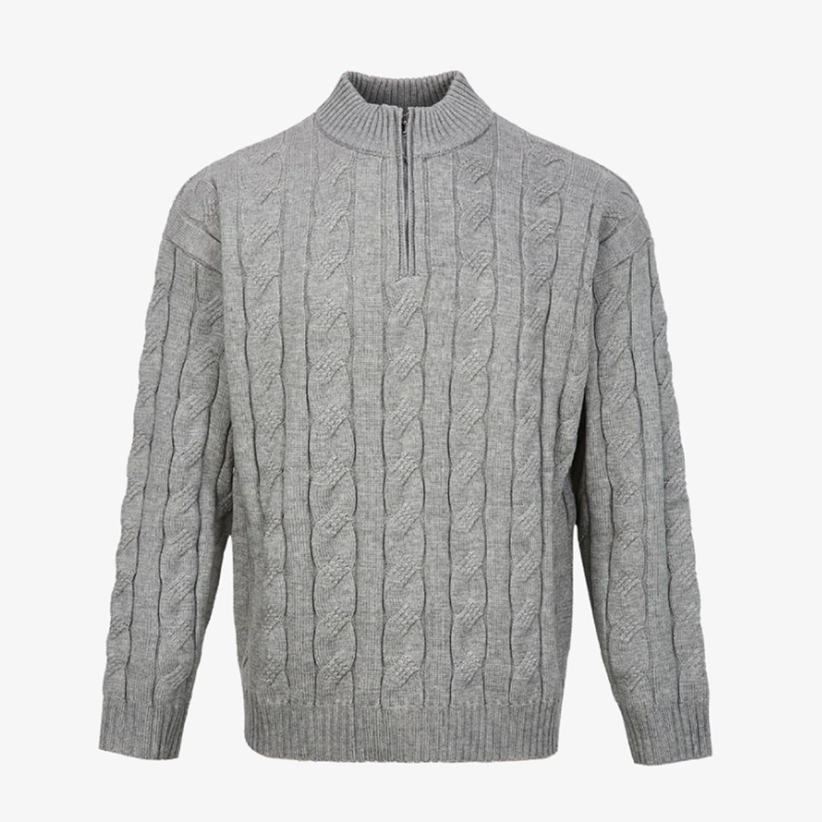 St. Moritz Troyer-Pullover aus Zopfstrick mit Reißverschluss