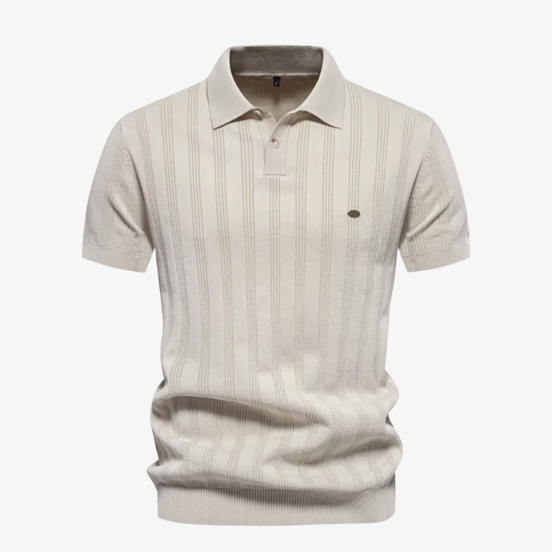 Graz Retro Strickpolo mit vertikaler Streifenstruktur