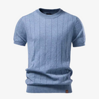 Lund Premium Ribbed-Short Strickshirt mit Rundhals und Soft-Touch