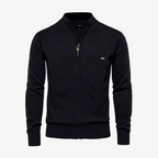 Appenzell Grobstrickjacke mit Zopfmuster und Stehkragen