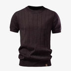 Lund Premium Ribbed-Short Strickshirt mit Rundhals und Soft-Touch