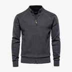 Appenzell Grobstrickjacke mit Zopfmuster und Stehkragen