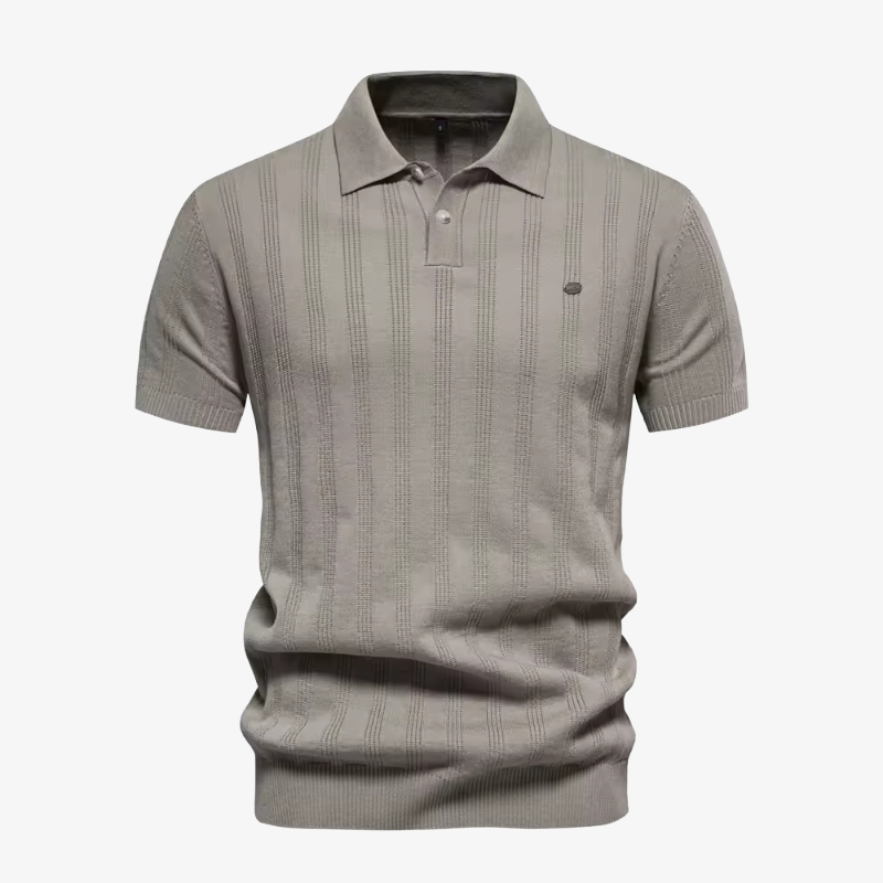 Graz Retro Strickpolo mit vertikaler Streifenstruktur